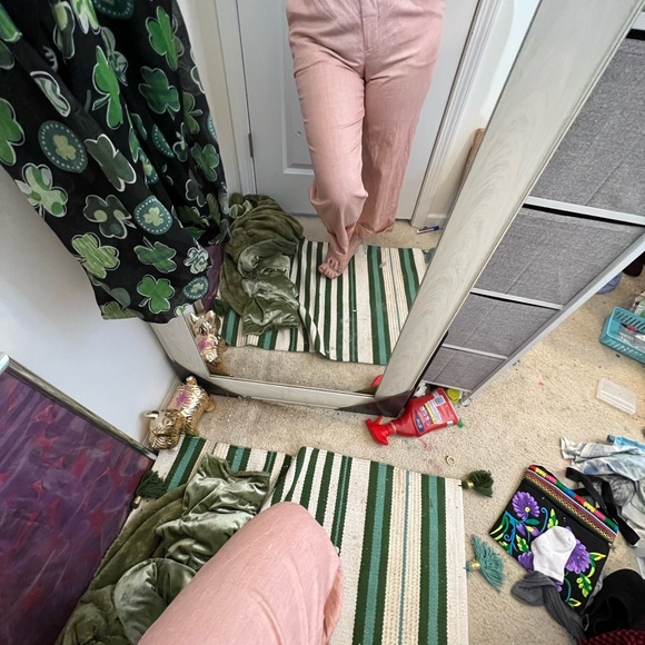 CAPRI!💙👖BIANCA NYGARD CROPS!👖💙10 RUN SMALL BEAUTIFUL METALLIC PEACH PINK EUC - Picture 11 of 16